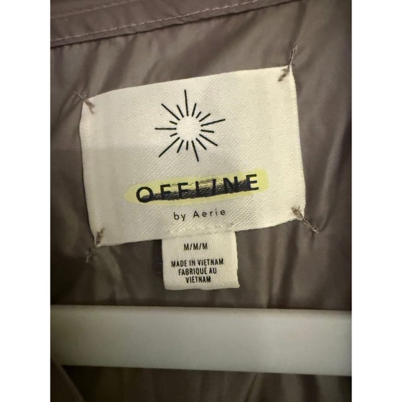 Aerie Offline Gray Lightweight Hooded Anorak Jacket Pullover Pocket M Medium - Picture 7 of 7